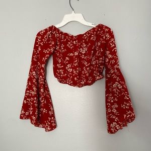 ✨Buy One Get One Free✨ SHEIN Flare Sleeve Crop Top